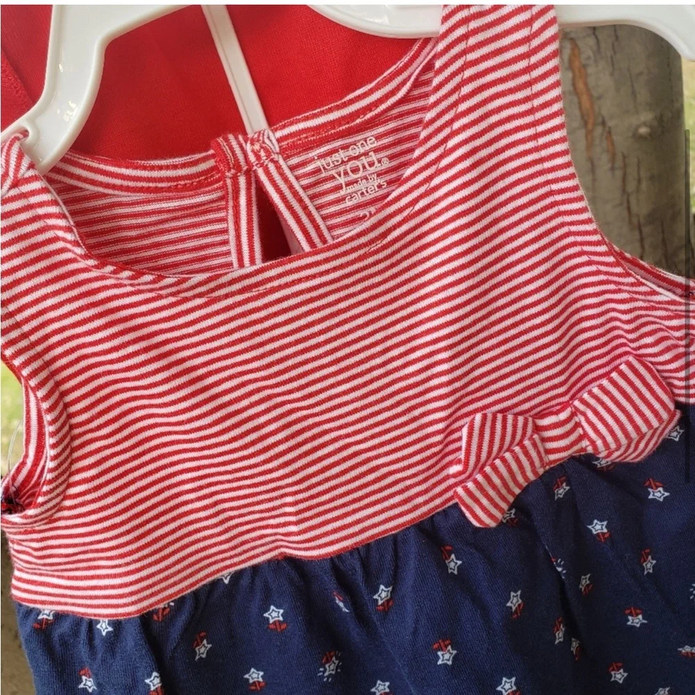 NEW! CARTER’S Bundle Just One You Patriotic 3pc Outfit Red White Blue Newborn